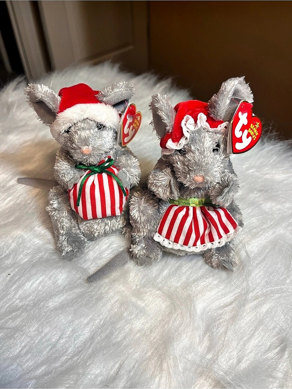 Ty Janglemouse and Jangle mouse Holiday Mouse Plush Set With tags